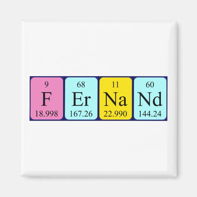 Fernand Periodisk bord namn magnet (Framsidan)