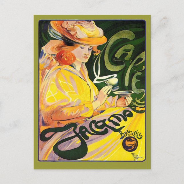 Fernand Toussaint ~ Cafe Jacqmotte Vykort (Framsida)