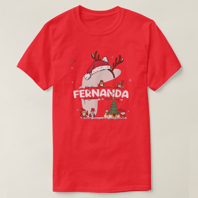Fernanda Christmas Shirt w Fernanda Name for funny T Shirt (Design framsida)