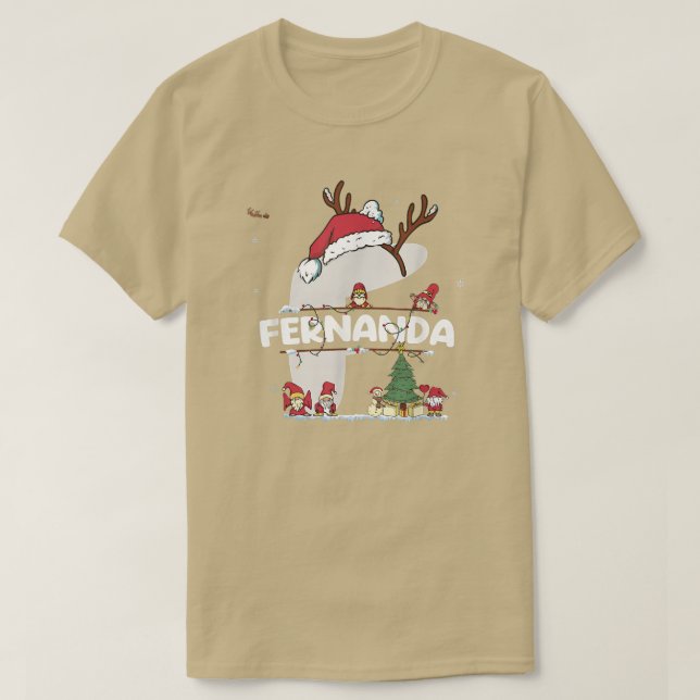 Fernanda jul w Fernanda Namn för lustig Julafton T Shirt (Design framsida)