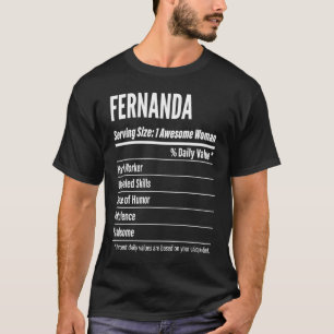 Fernanda Nutritional Facts som betjänar Storleka k T Shirt