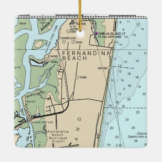 Fernandina Beach FL Ceramic Ornament (Baksida)