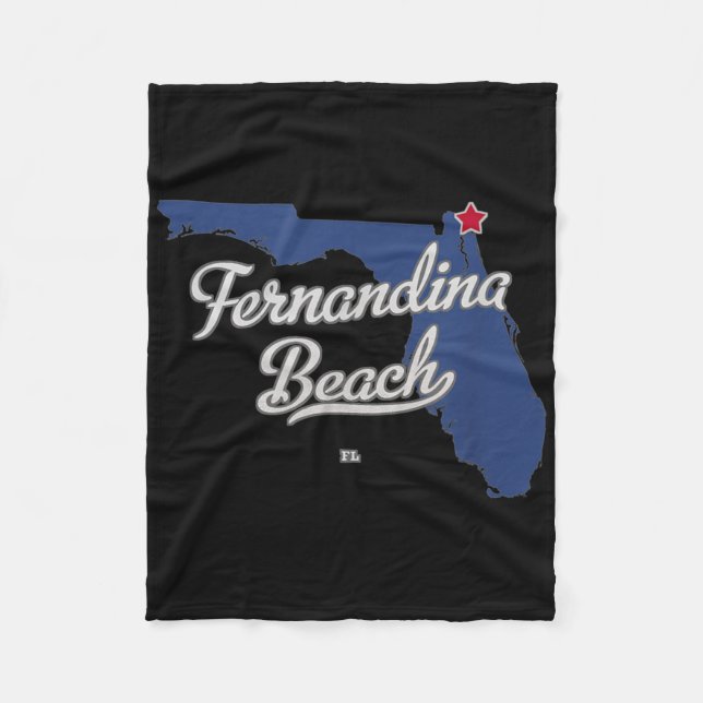 Fernandina Beach Florida Fl Karta  Fleecefilt (Framsidan)