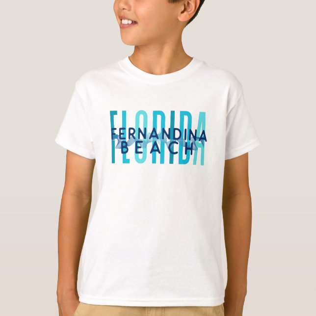 Fernandina Beach Florida (Ocean Vågar) T Shirt (Framsida)