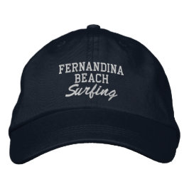 Fernandina Beach Surfing Embroized Baseball Hat Broderad Keps