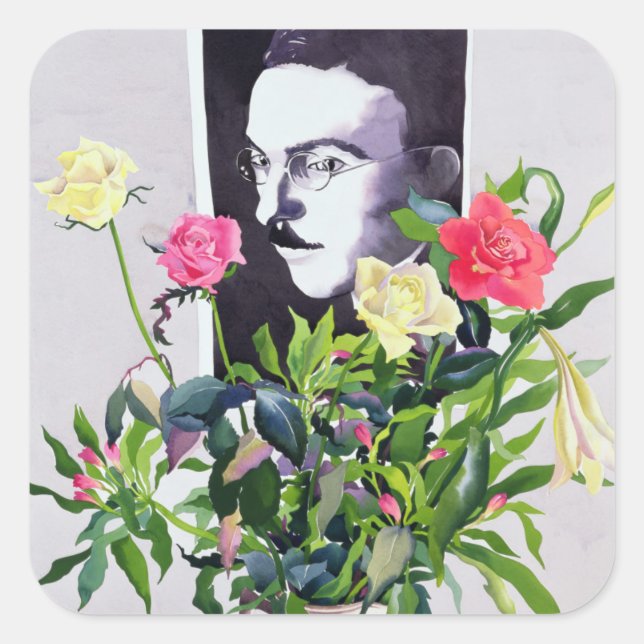 Fernando Pessoa Fyrkantigt Klistermärke (Framsida)