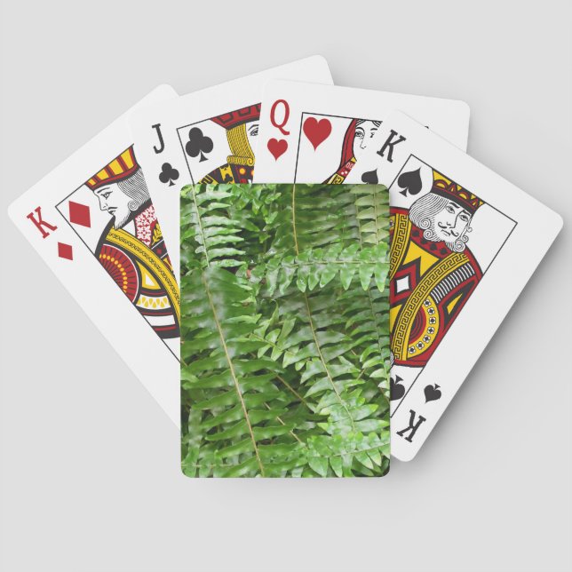 Fernblad I Grön Natur Casinokort (Baksidan)