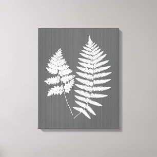 Fernerfronter, vit på träkol-Grått / Grått Canvastryck