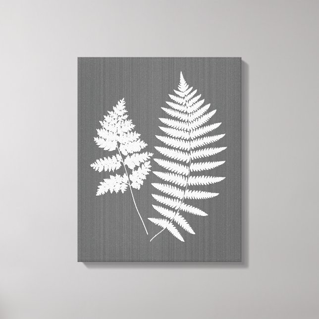 Fernerfronter, vit på träkol-Grått / Grått Canvastryck (Framsida)