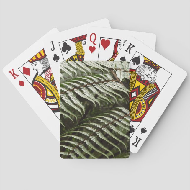 Fernfransar II Mörkgrön natur Casinokort (Baksidan)