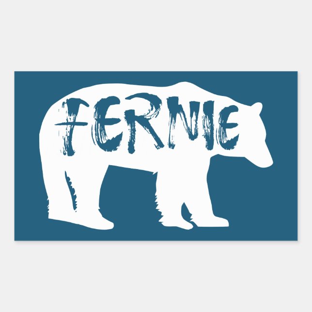 Fernie British Columbia Bear Rektangulärt Klistermärke (Framsida)