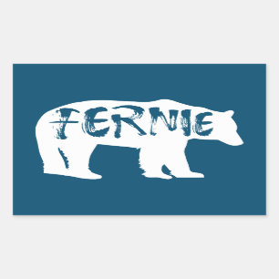 Fernie British Columbia Bear Rektangulärt Klistermärke