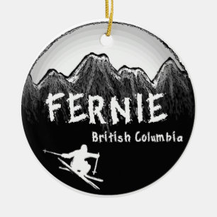 Fernie British Columbia Canada ski Julgransprydnad Keramik