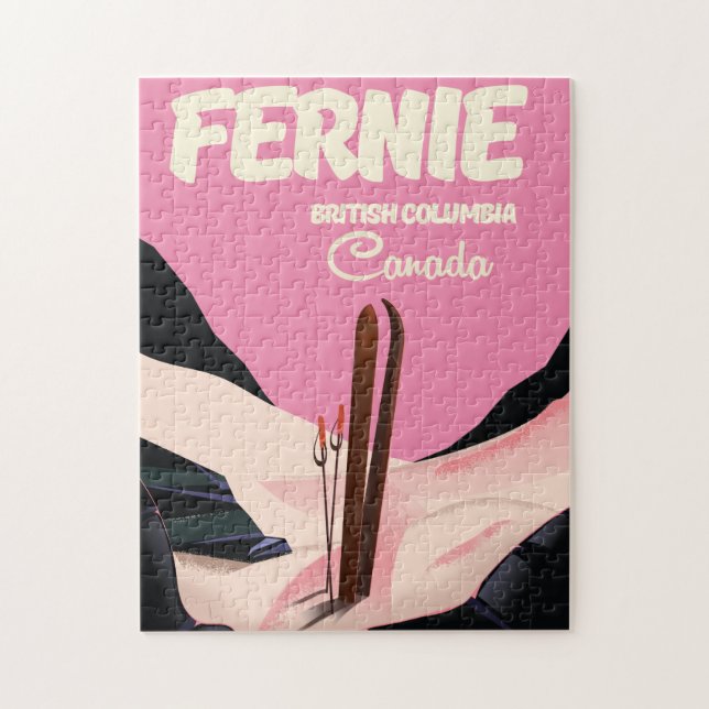 Fernie British Columbia Ski poster Pussel (Vertikal)