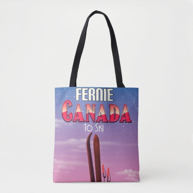 Fernie Kanada skidestination affisch. Tygkasse (Framsida)