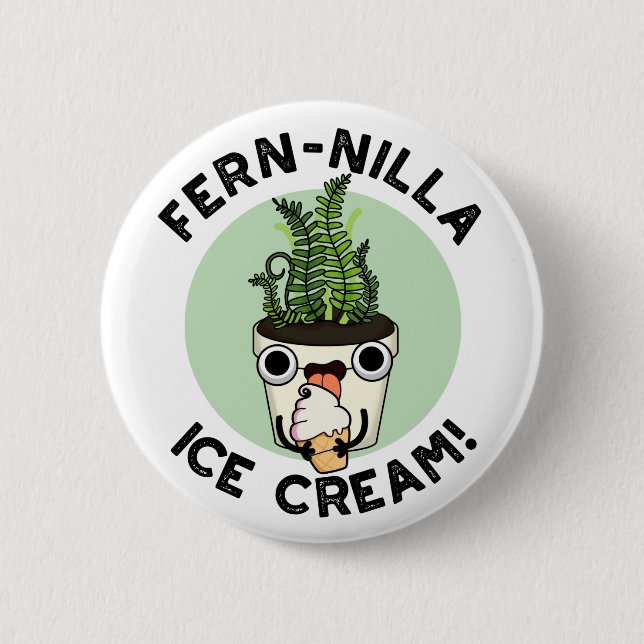 Fernilla Ice Cream Funny Ice Cream Plant Pun Knapp (Framsida)