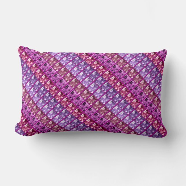 Fernkonst/blått för den fotoDiag remsan/den Purpl Lumbarkudde (Framsida)