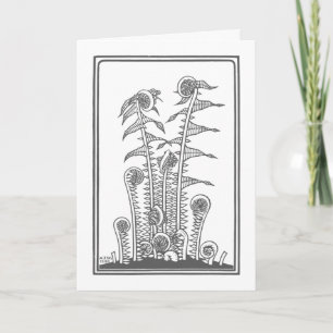 Ferns (1920) av Julie de Graag Vintage Woodcut Kort