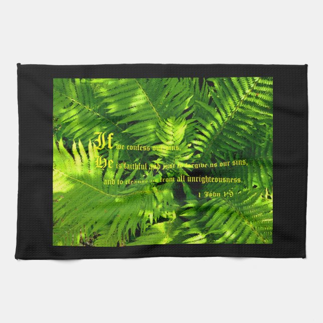 Ferns, 1 John 1:9 Kökshandduk (Horisontell)