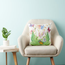 Ferns and Butterflies Cushion Kudde
