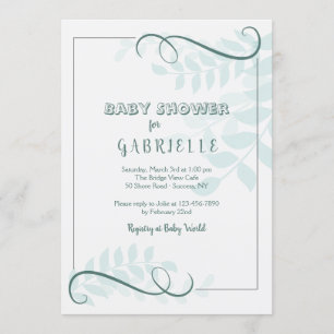 Ferns Baby Shower-inbjudan Inbjudningar