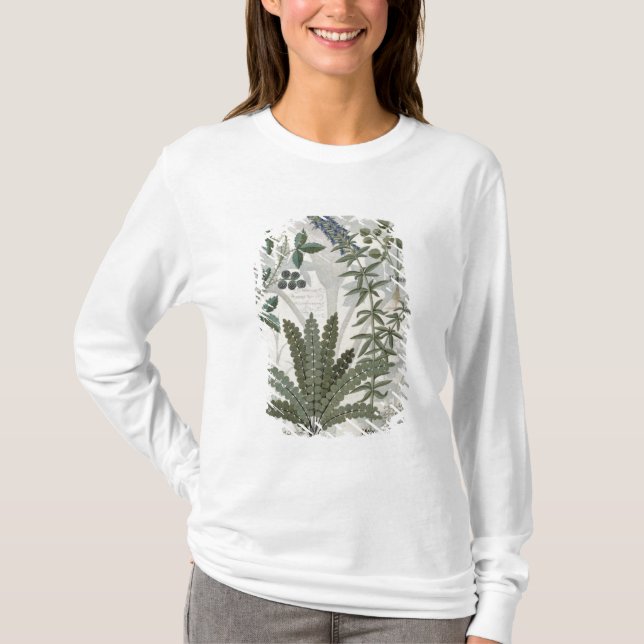Ferns, Brambles och blommor T Shirt (Framsida)