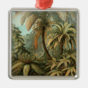Ferns Handflatan Träd Antique Botanical Ferns Art Julgransprydnad Metall