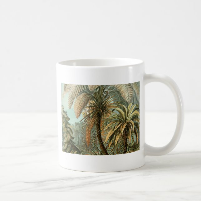 Ferns Handflatan Träd Antique Botanical Ferns Art Kaffemugg (Höger)