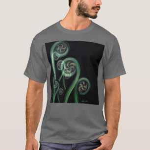 Ferns on Black Moko T Shirt