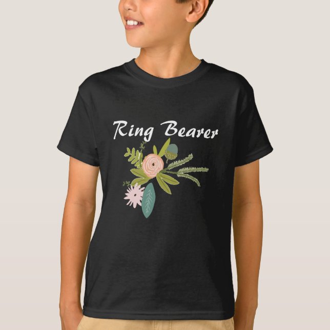 Ferns Ro Acorns Ring Bearer Bröllop Tee (Framsida)