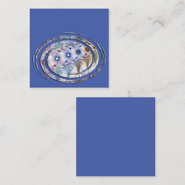 Ferns'N Flowers Abstrakt Fyrkantigt Visitkort (Fram/baksida)