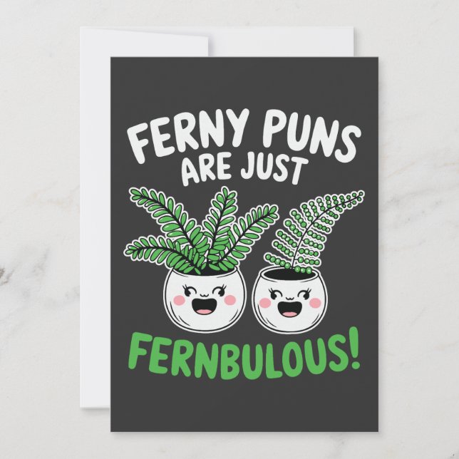 Ferny Puns – Fernbulous! Funny Plant Design Kort (Framsida)