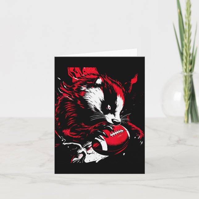 Ferocious Badger Football Lover Wisconsin Game Day Kort (Framsida)