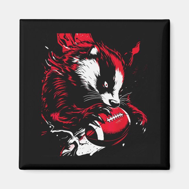 Ferocious Badger Football Lover Wisconsin Game Day Magnet (Framsidan)
