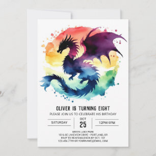 Ferocious Dragon Birthday Digital Inbjudningar