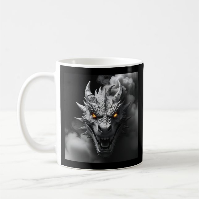 Ferocious Dragon Head Porträtt Kaffemugg (Vänster)