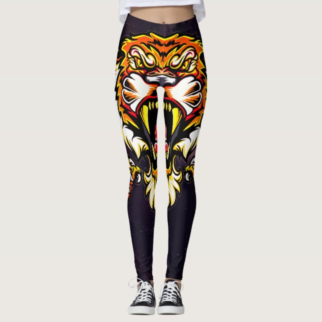Ferocious Roaring Tiger Leggings (Framsida)