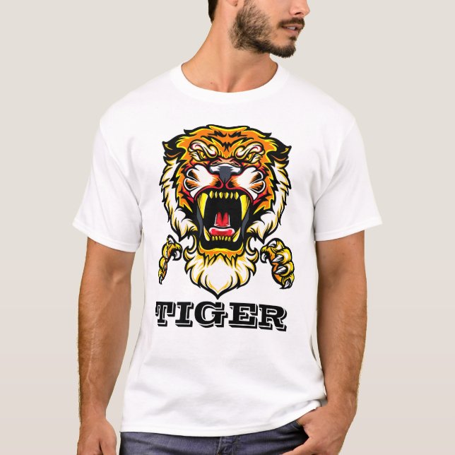 Ferocious Roaring Tiger T Shirt (Framsida)