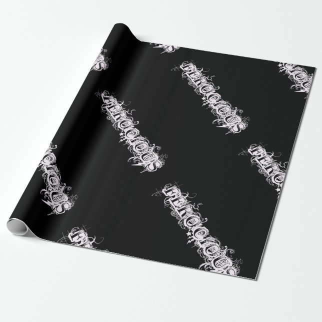 FEROCIOUS Tatoveringsstil Font Presentpapper (Utrullad)