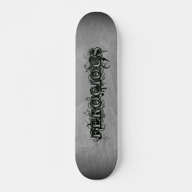 Ferocious Tattoo Slate Grått Ombre Skateboard Bräda 21,5 Cm (Framsida)