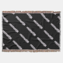 Ferocious Tattoo-Stil Blanket - Black and White Filt