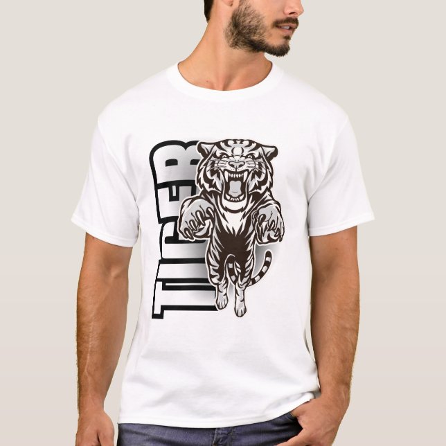 Ferocious Tiger Roar Graphic T Shirt (Framsida)