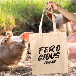 Ferocious Vegan, minimalist Tygkasse
