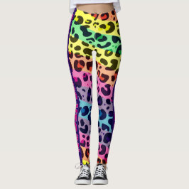Ferocious Vegan-vibrant rainbow leopard avtryck Leggings