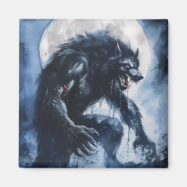 Ferocious Werevarg Watercolor Magnet (Framsidan)