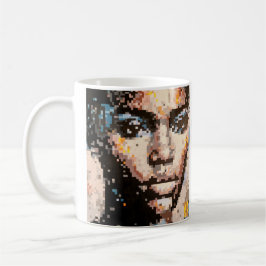 Férocité Porträtt Pixel Art Vibrant Kaffemugg