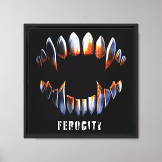 Ferocity Vampire Fangs Grunge Gothic Art Canvastryck