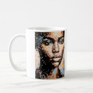Ferocity Vibrant Pixel Art Porträtt Kaffemugg