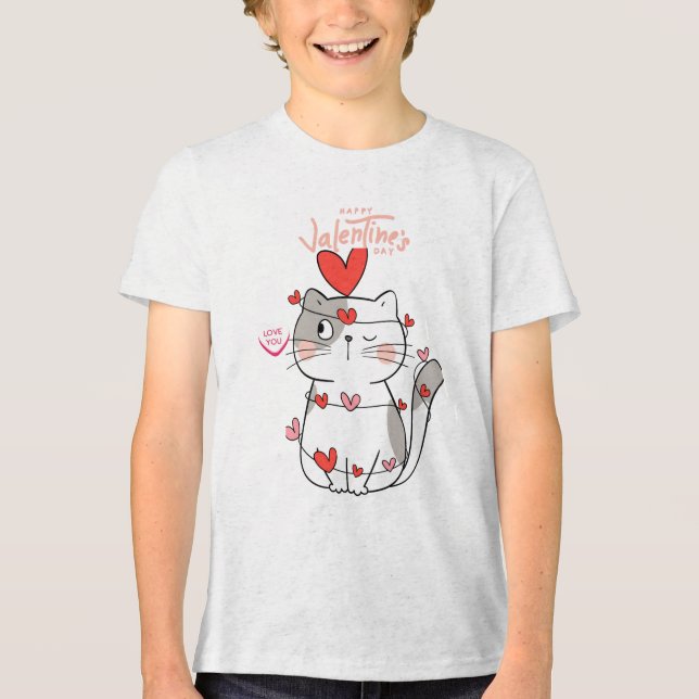 Ferr Hugs Cat Valentine Shirt T Shirt (Framsida)