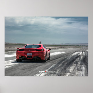 Ferrari 458 Italia-Redot till Tävling Poster